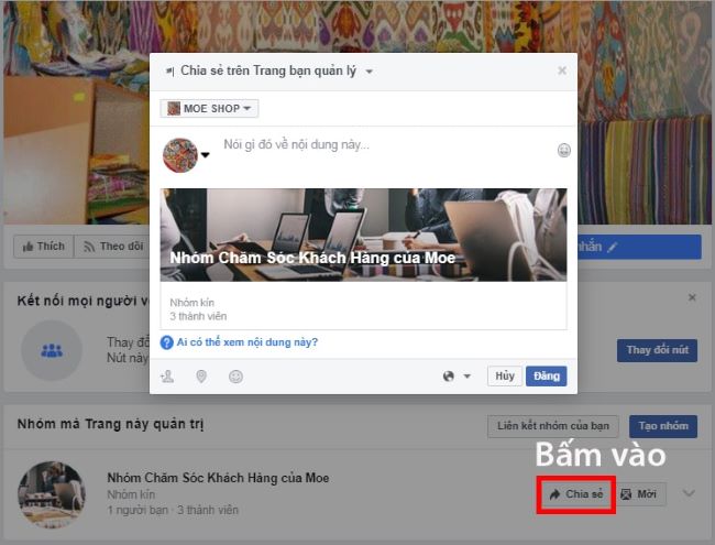 Các Bước Liên Kết Nhóm Với Fanpage Facebook